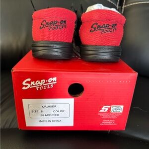 Snap-on Slip On Work Shoes Size 8 NIB | Black Red Shop Mechanic Shoes